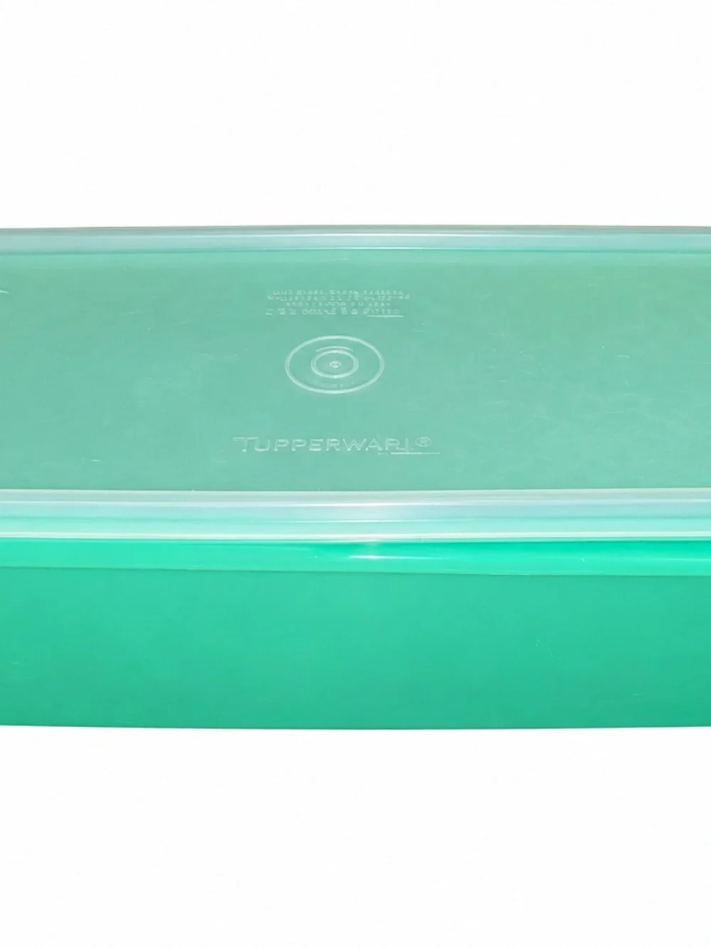 Tupperware Teal Green Rectangular Food Storage Container with Clear Lid